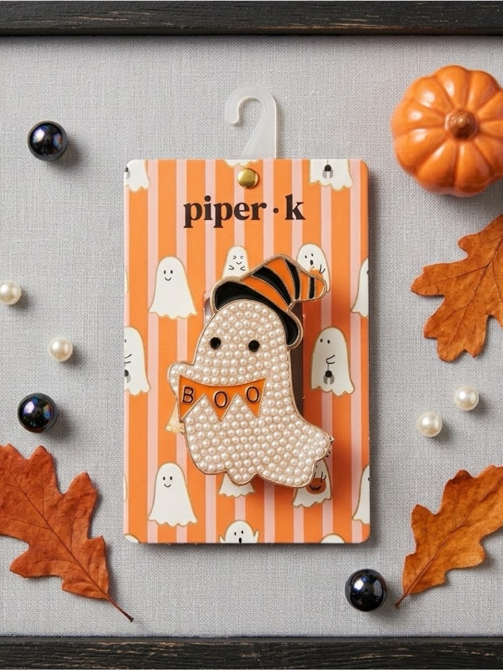 Piper K Halloween ghost witch hair clip with 'BOO' banner #halloween #spooky